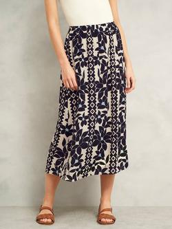 Hobbs Lyra Abstract Floral Skirt, Navy/Multi, Navy/Multi