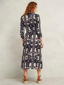 Hobbs Lyra Abstract Floral Skirt, Navy/Multi - view 2, Navy/Multi