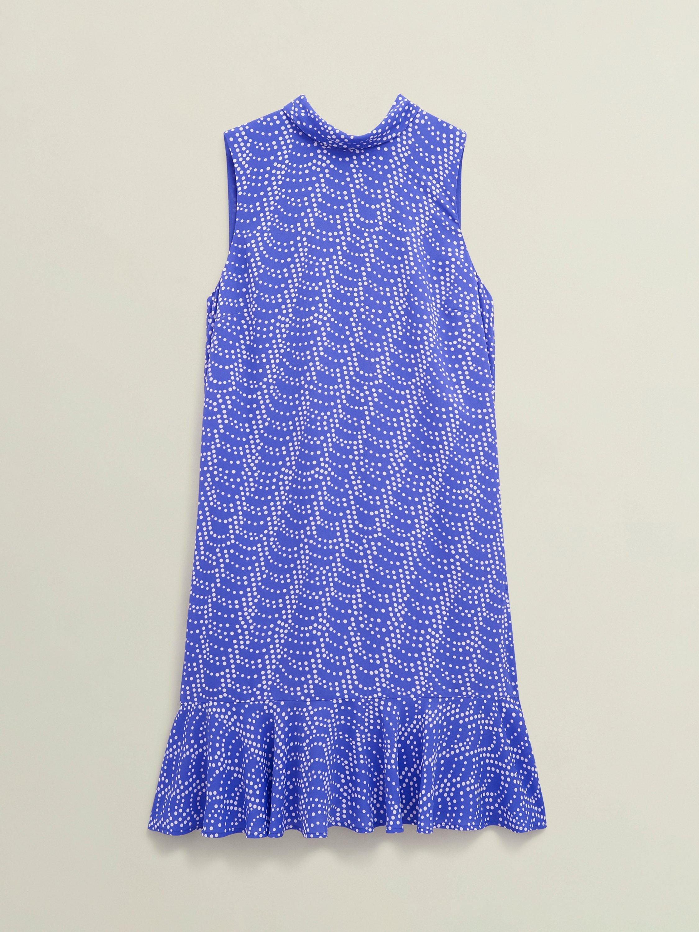 Product image 4 of 5, which shows Hobbs Ellis Spot Dress, Blue/Multi, 10