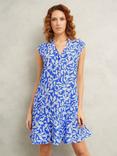 Hobbs Janey Botanical Mini Dress, Blue/Multi