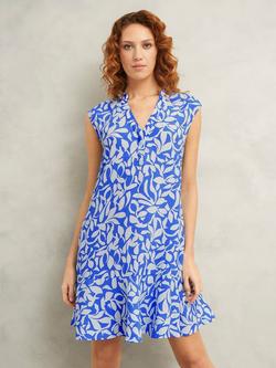 Hobbs Janey Botanical Mini Dress, Blue/Multi, Blue/Multi