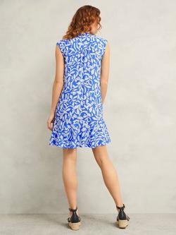 Hobbs Janey Botanical Mini Dress, Blue/Multi - view 2, Blue/Multi