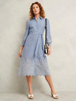 Hobbs Juliette Stripe Shirt Dress, Blue/Multi, Blue/Multi