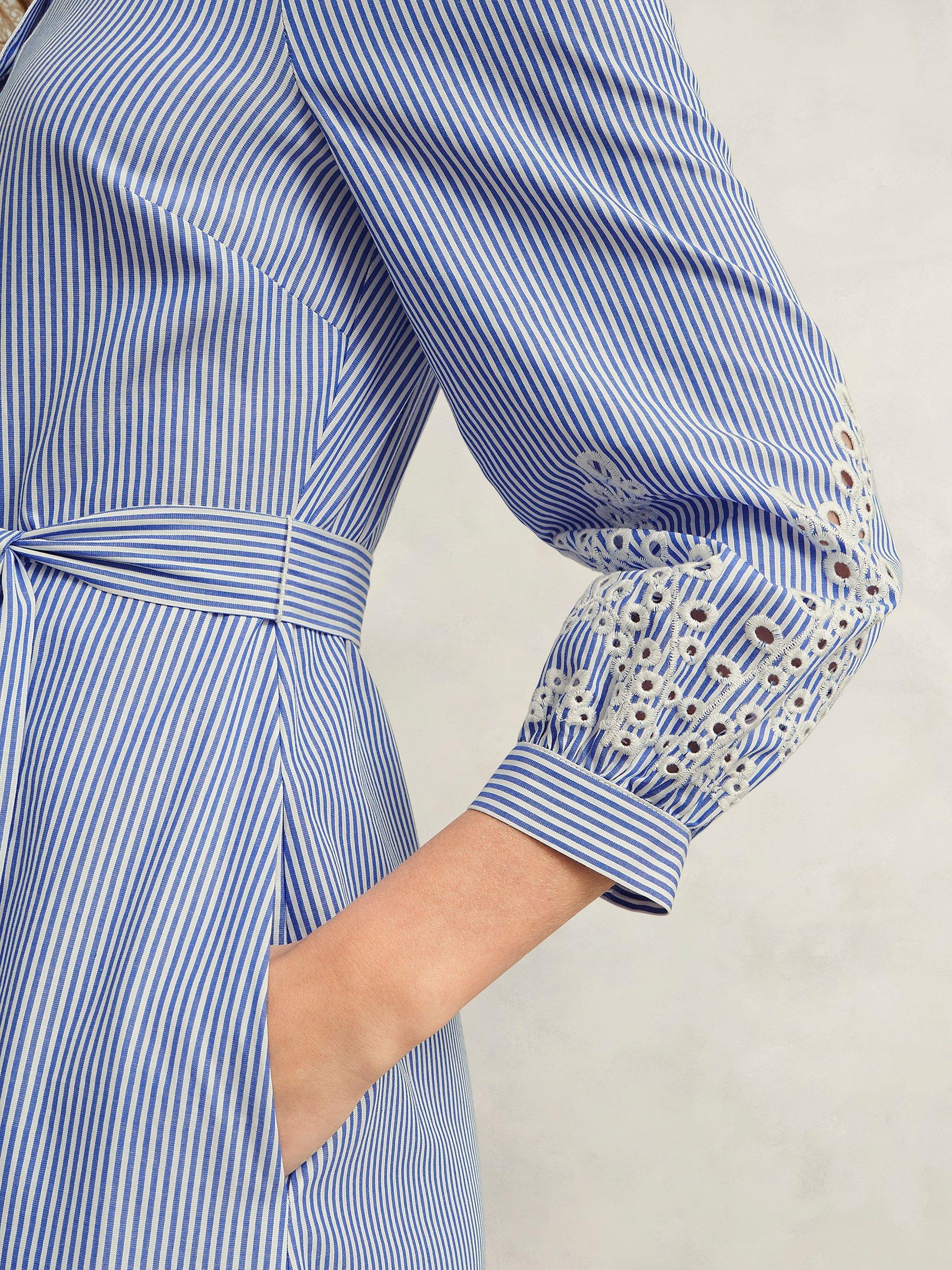 Product image 5 of 6, which shows Hobbs Juliette Stripe Shirt Dress, Blue/Multi, 10