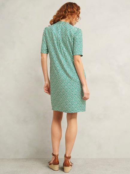 Hobbs Lucille Geometric Mini Dress, Green/Multi - view 2, Green/Multi