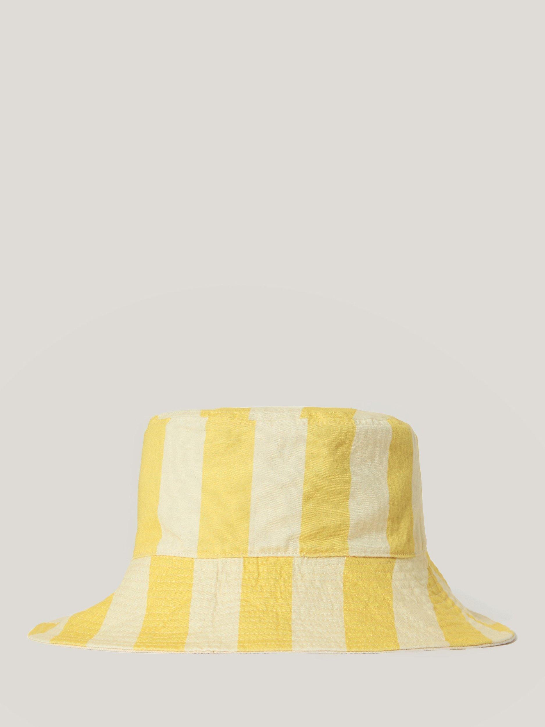 Product image 1 of 6, which shows Jigsaw Cotton Stripe Bucket Hat