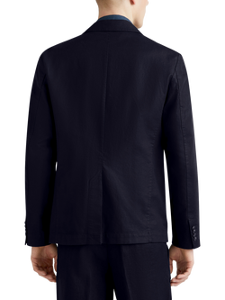 Benetton Linen Blend Blazer, Mid Blue - view 2, Mid Blue