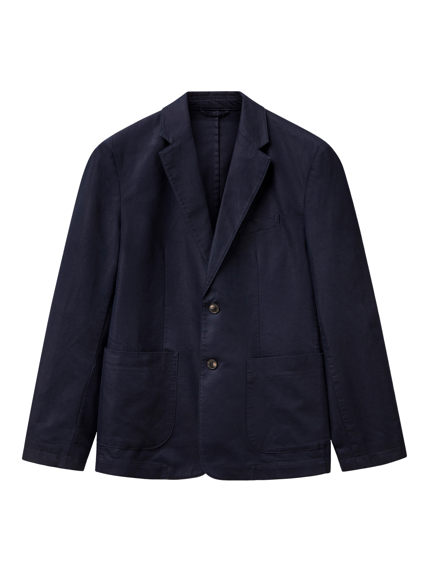 Product image 4 of 5, which shows Benetton Linen Blend Blazer, Mid Blue, 38R
