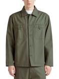 Benetton Linen Blend Regular Fit Utility Shirt, Mid Green