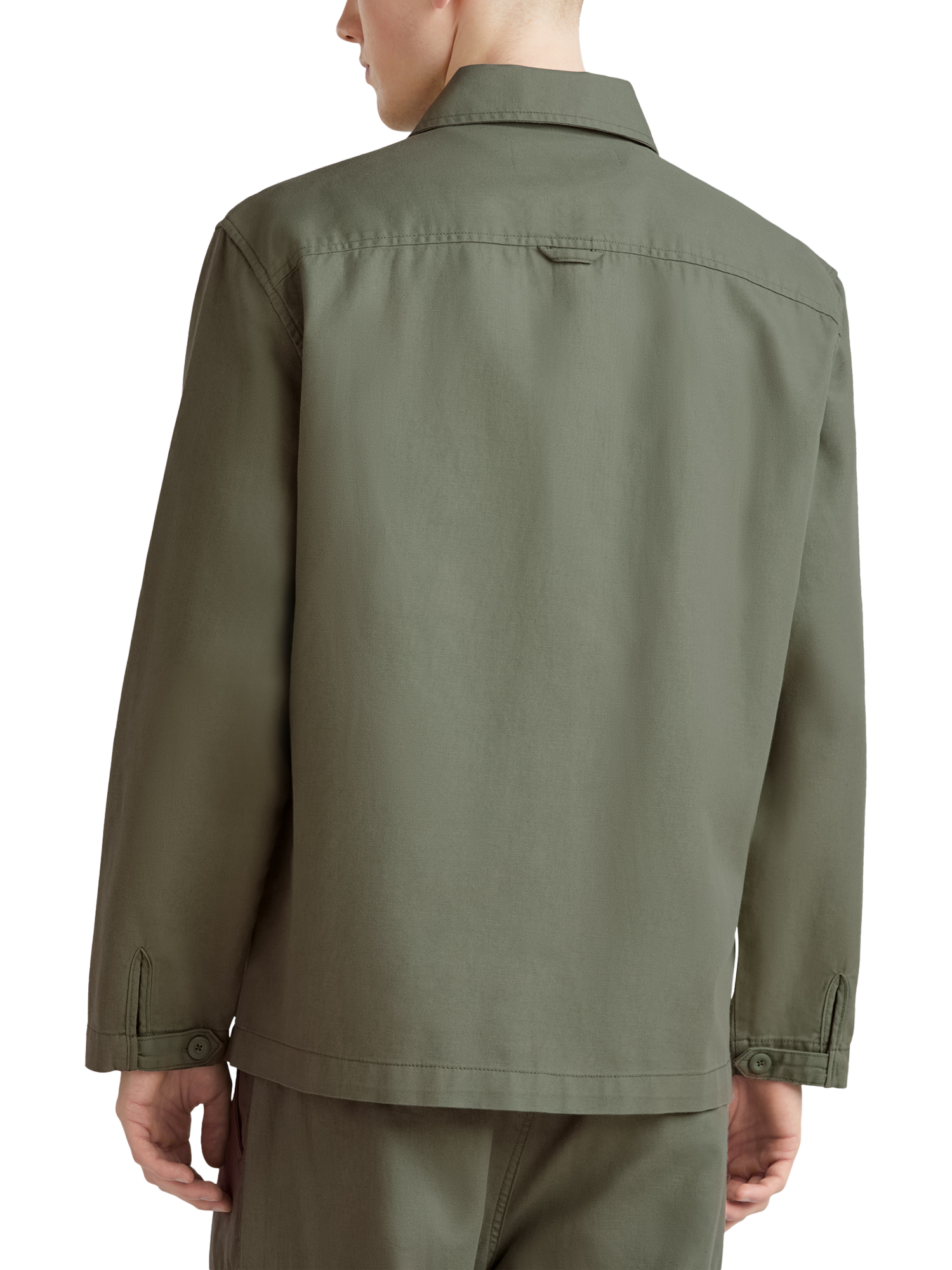 Product image 2 of 5, which shows Benetton Linen Blend Regular Fit Utility Shirt, Mid Green, XXL
