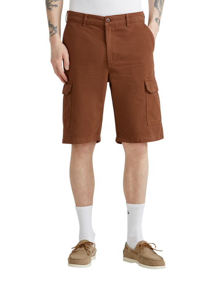 Benetton Garment-Dyed Worker Cargo Shorts, Brown, Brown