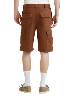 Benetton Garment-Dyed Worker Cargo Shorts, Brown - view 2, Brown