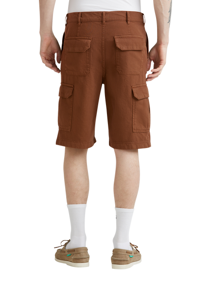 Benetton Garment-Dyed Worker Cargo Shorts, Brown - view 2, Brown