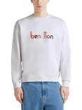 Benetton Crew Neck Sweatshirt, White/Multi