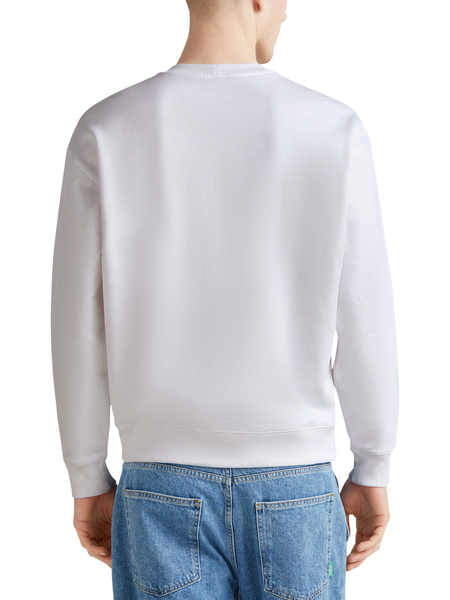 Product image 2 of 4, which shows Benetton Crew Neck Sweatshirt, White/Multi, M