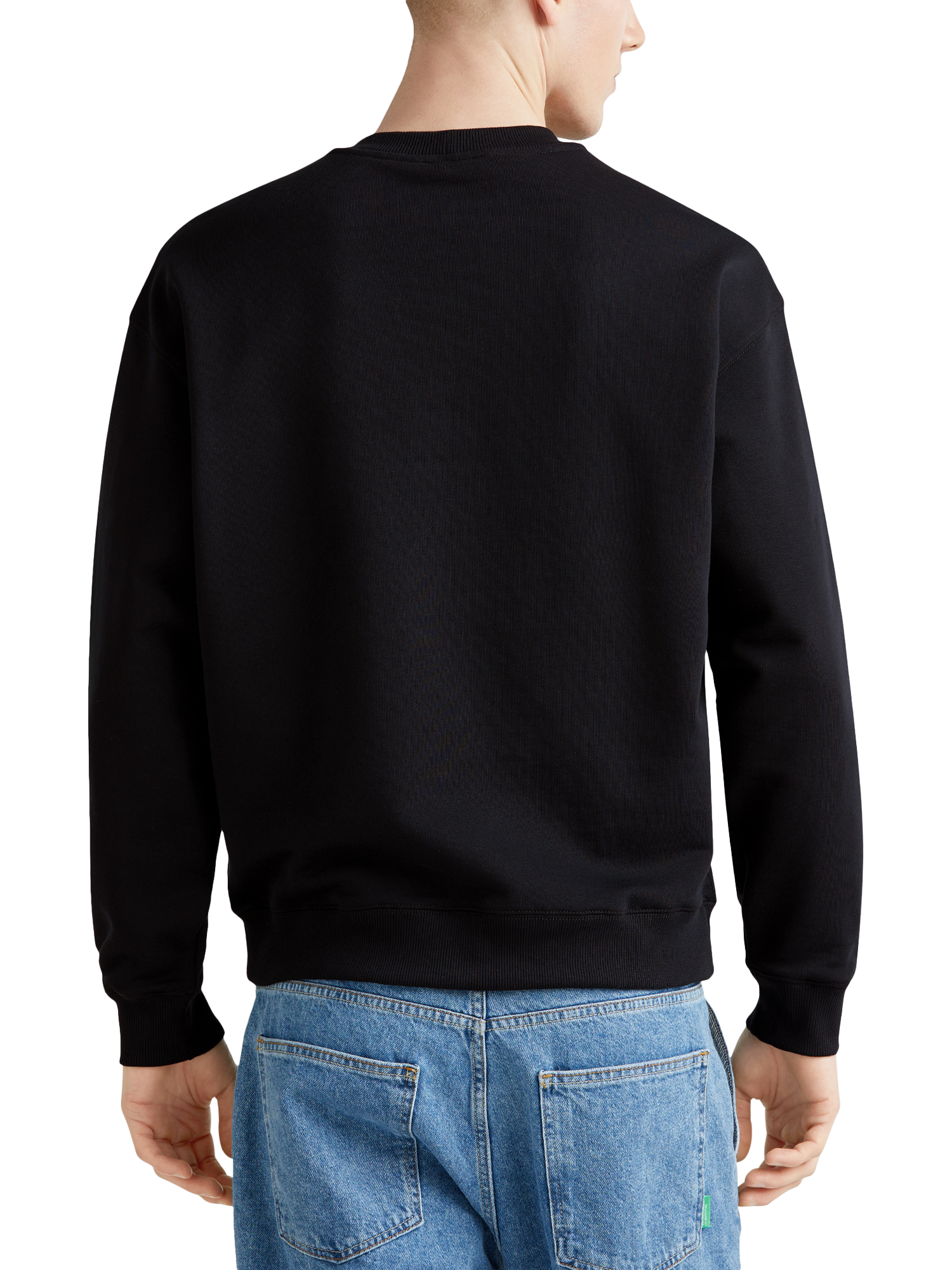 Product image 2 of 5, which shows Benetton Crew Neck Sweatshirt, Black/Multi, XXL