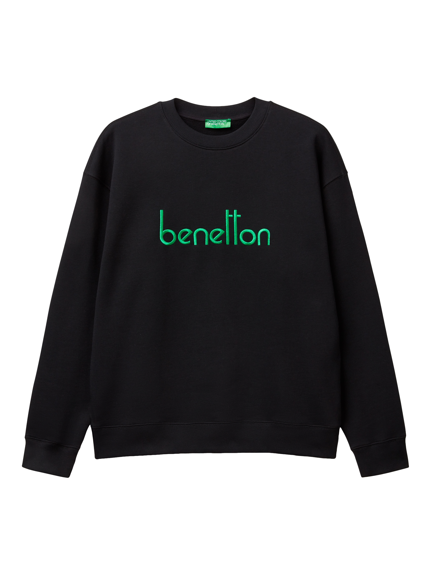 Product image 3 of 5, which shows Benetton Crew Neck Sweatshirt, Black/Multi, XXL