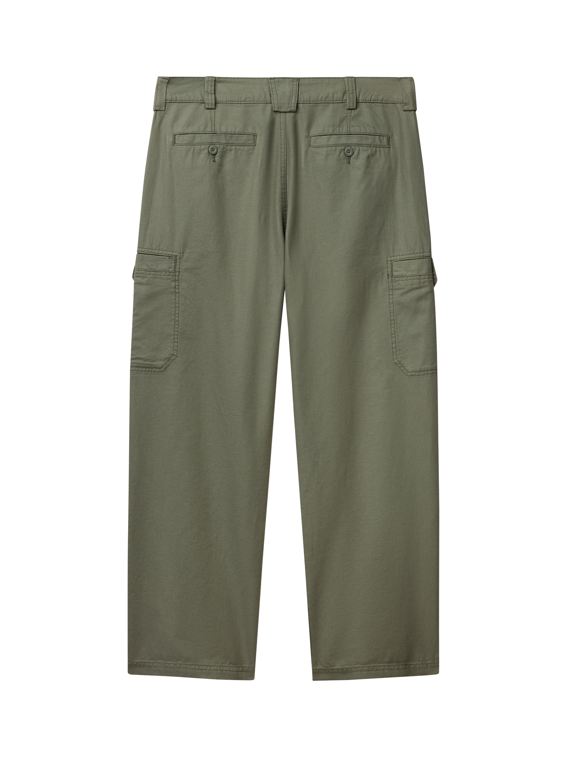 Product image 5 of 5, which shows Benetton Straight Fit Cargo Trousers, Mid Green, 32R