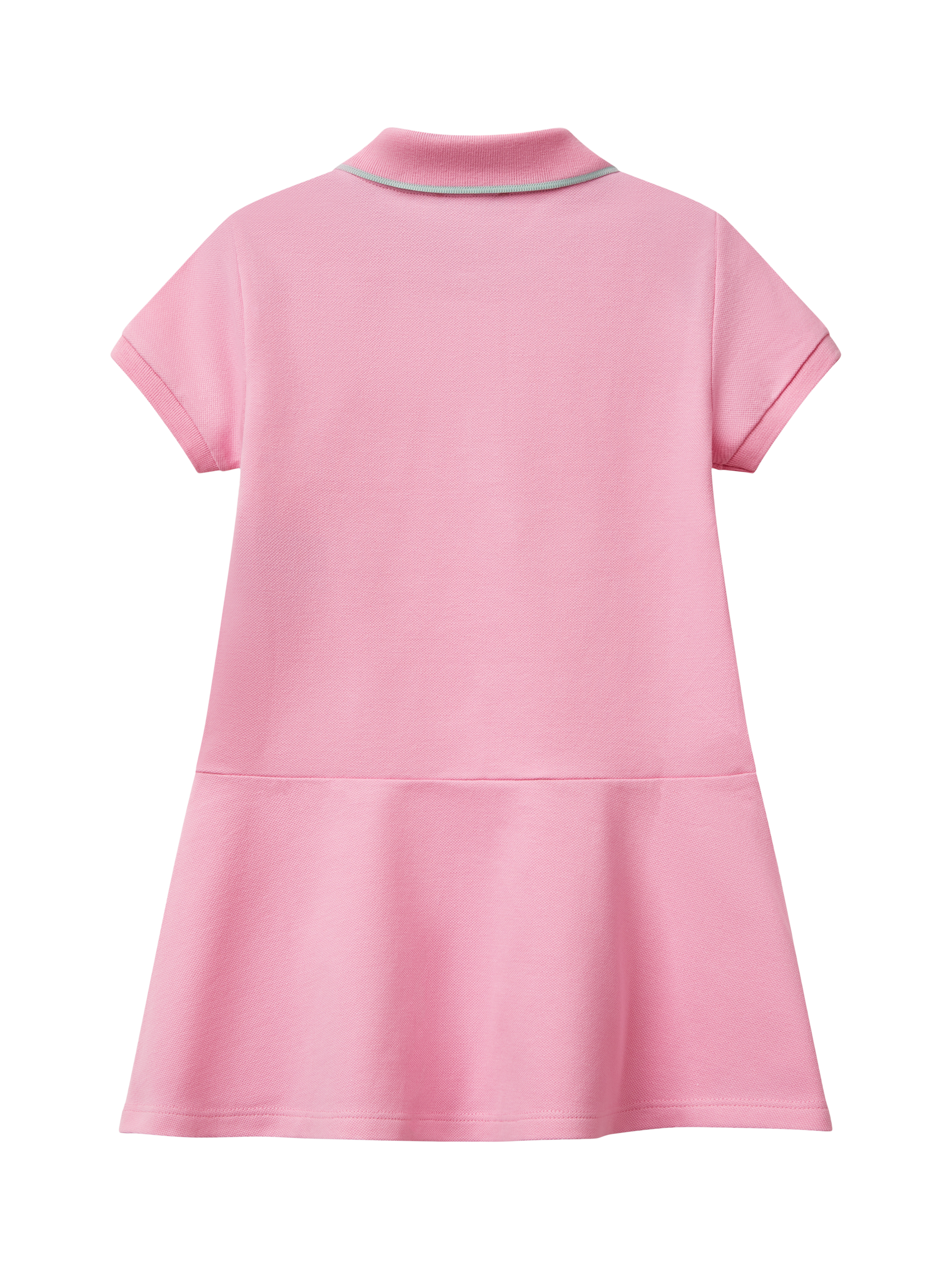 Product image 2 of 3, which shows Benetton Cotton Blend Polo Shirt Dress, Pink, 2-3 yrs