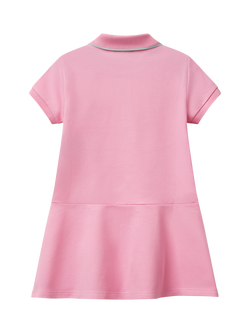 Benetton Cotton Blend Polo Shirt Dress - view 2, Pink