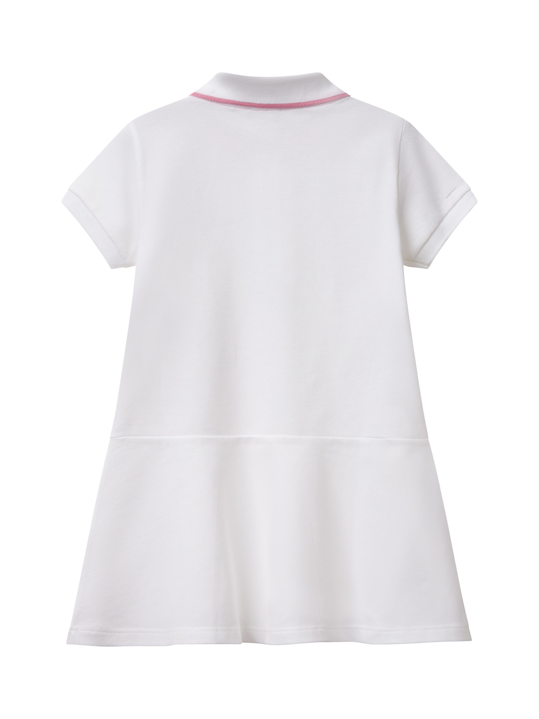 Product image 2 of 3, which shows Benetton Cotton Blend Polo Shirt Dress, Optical White, 5-6 yrs