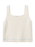 Benetton Kids' Textured Knit Vest Top, Offwhite
