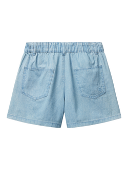 Benetton Kids' Cotton Denim Shorts, Light Blue - view 2, Light Blue