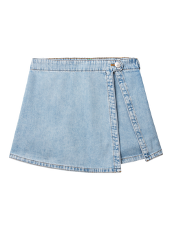 Benetton Kids' Cotton Denim Skort, Medium Blue, Medium Blue