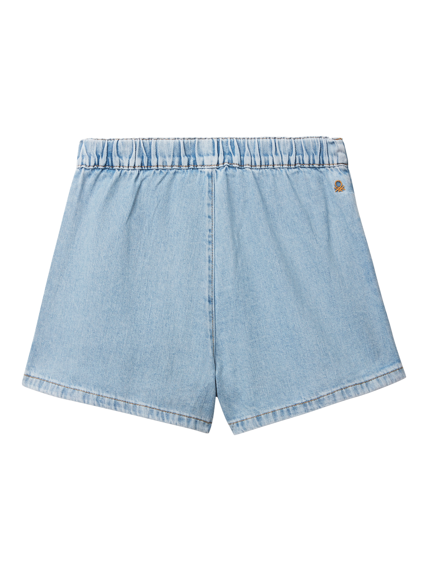 Product image 2 of 3, which shows Benetton Kids' Cotton Denim Skort, Medium Blue, 6-7 years