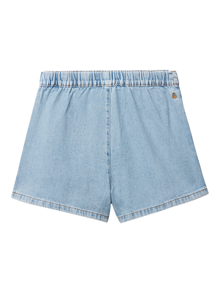 Benetton Kids' Cotton Denim Skort, Medium Blue - view 2, Medium Blue