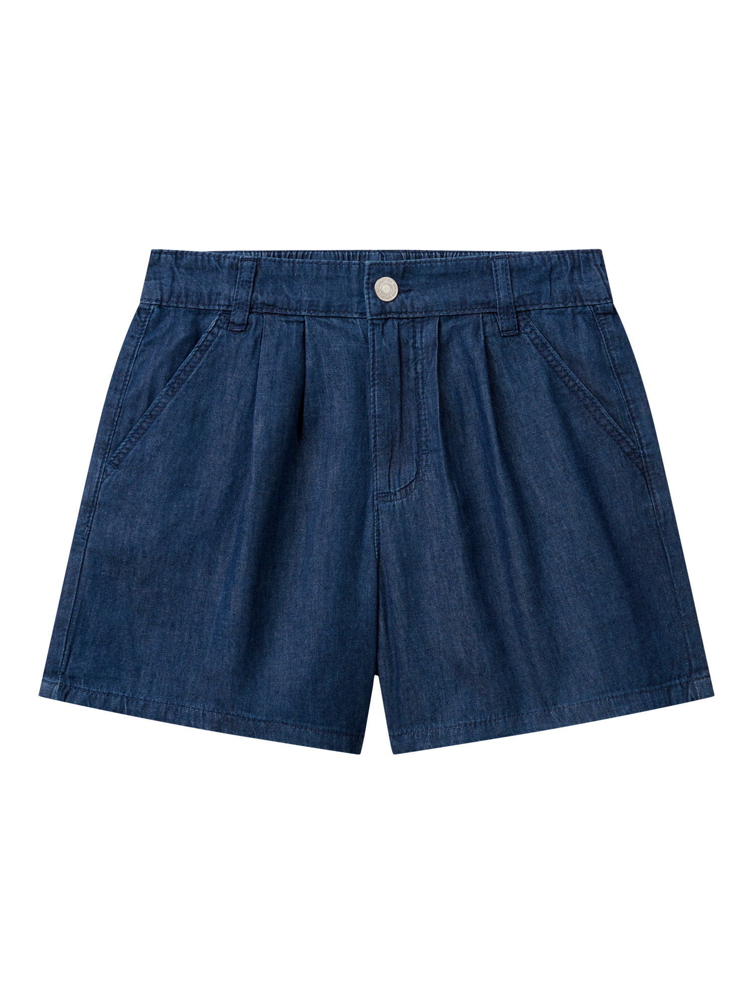 Product image 1 of 3, which shows Benetton Kids' Cotton Denim Shorts, Dark Blue Denim, 6-7 years