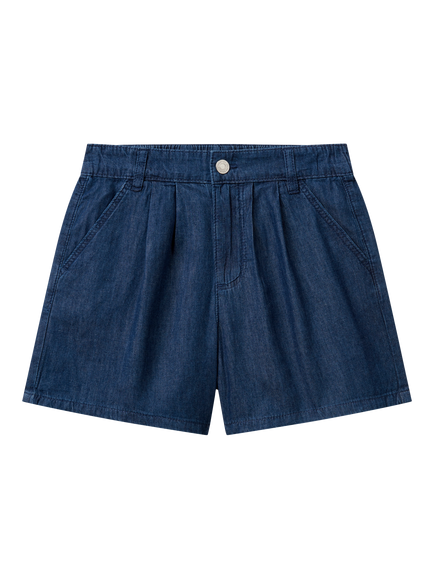 Benetton Kids' Cotton Denim Shorts, Dark Blue Denim, Dark Blue Denim