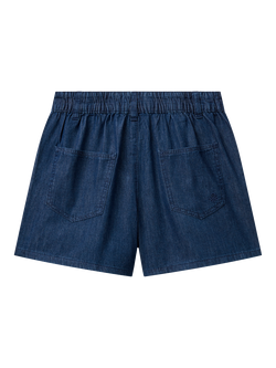 Benetton Kids' Cotton Denim Shorts, Dark Blue Denim - view 2, Dark Blue Denim