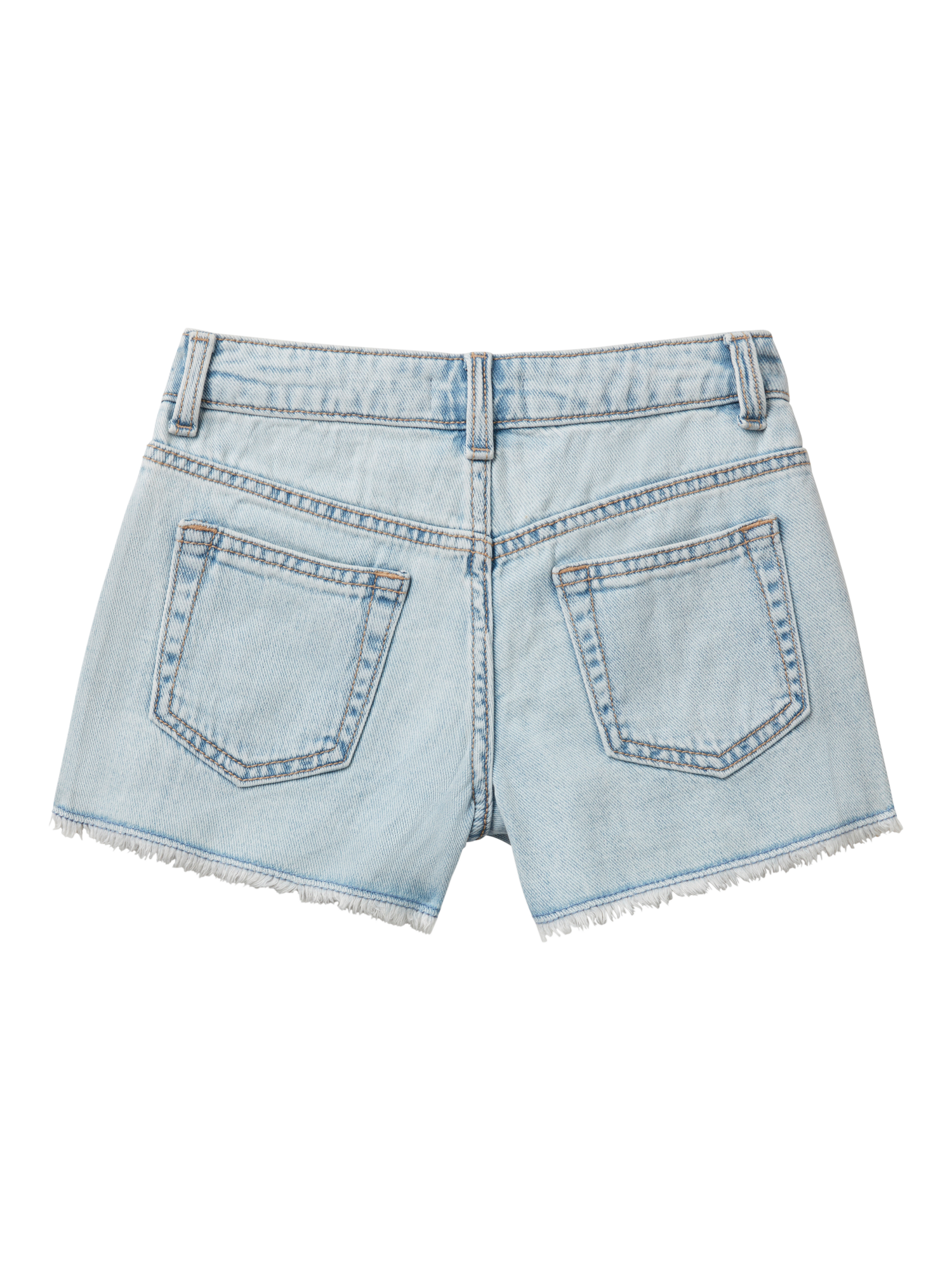 Product image 2 of 3, which shows Benetton Kids' Junior Denim Shorts, Light Blue Denim, 6-7 years