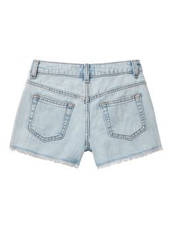 Benetton Kids' Junior Denim Shorts, Light Blue - view 2, Light Blue Denim