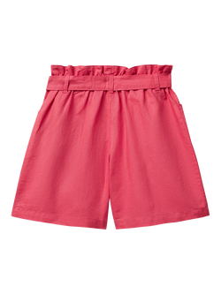 Benetton Kids' Junior Linen Blend Shorts - view 2, Cyclamen