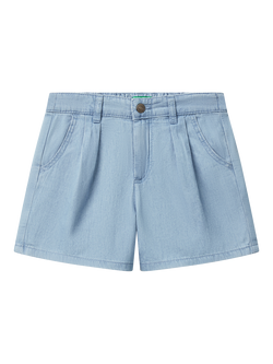 Benetton Kids' Denim Shorts, Light Blue, Light Blue Denim