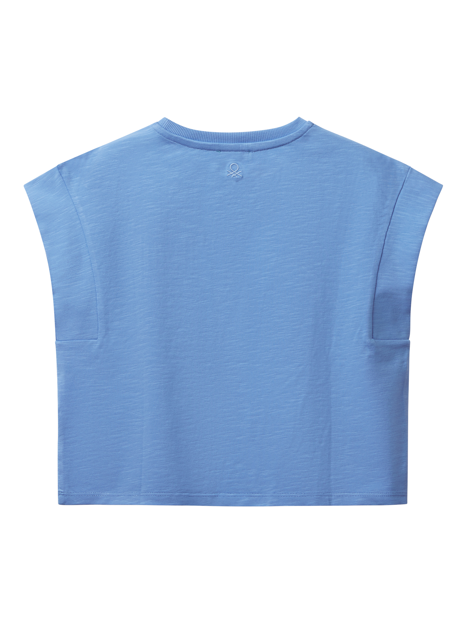 Product image 2 of 3, which shows Benetton Kids' Boxy Sleeveless T-Shirt, Periwinkle, 6-7 years