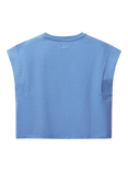 Benetton Kids' Boxy Sleeveless T-Shirt, Periwinkle