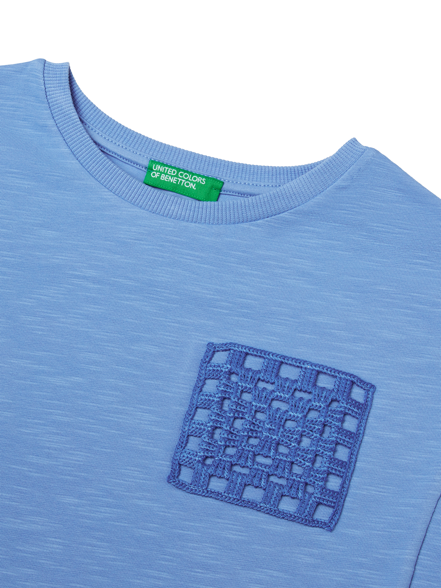 Product image 3 of 3, which shows Benetton Kids' Boxy Sleeveless T-Shirt, Periwinkle, 6-7 years