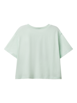 Benetton Kids' Cotton Sea Life Graphic T-Shirt, Teal Green - view 2, Teal Green