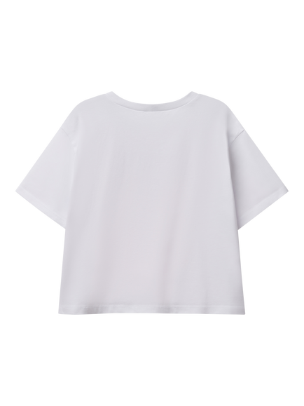 Benetton Kids' Cotton Graphic T-Shirt, Optical White - view 2, Optical White