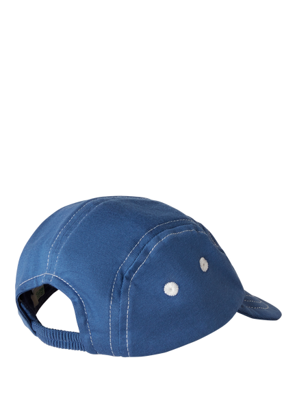 Benetton Baby Cotton Baseball Cap, Medium Blue Denim - view 2, Medium Blue Denim