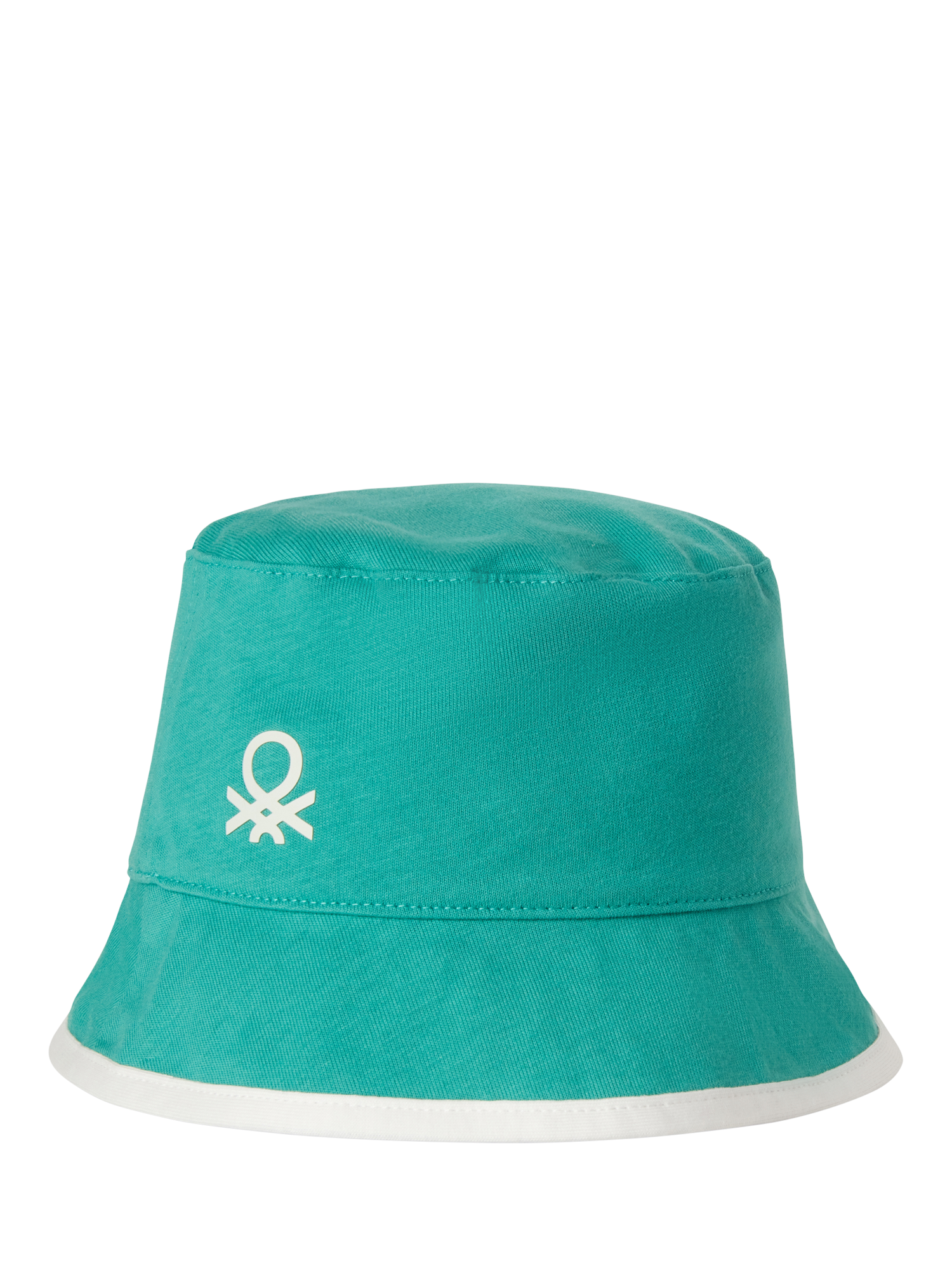 Product image 1 of 3, which shows Benetton Kids' Cotton Reversible Bucket Hat, Teal Green, 3-4 years