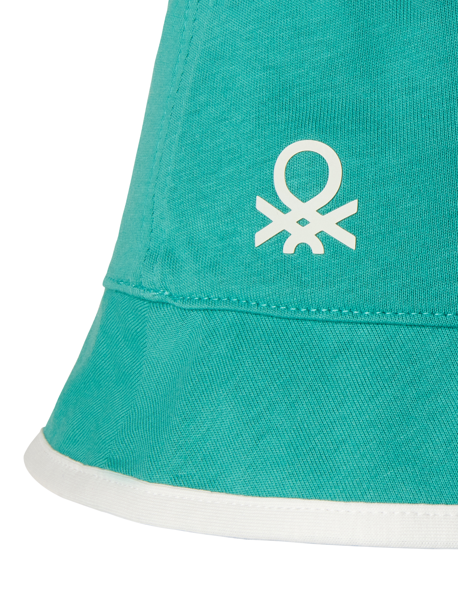 Product image 3 of 3, which shows Benetton Kids' Cotton Reversible Bucket Hat, Teal Green, 3-4 years