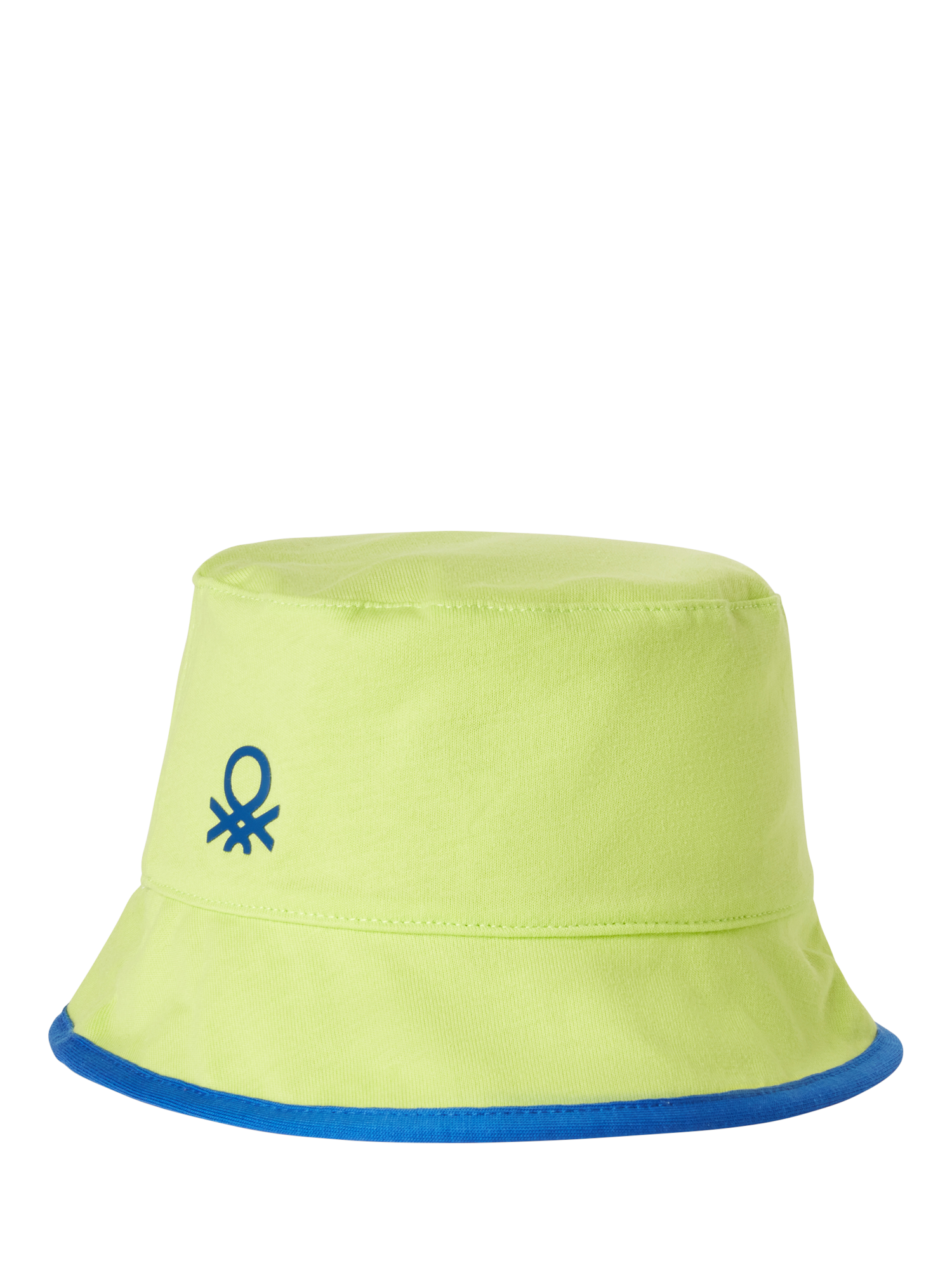 Product image 1 of 3, which shows Benetton Kids' Cotton Reversible Bucket Hat, Lime, 12-24 months