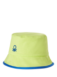 Benetton Kids' Cotton Reversible Bucket Hat, Lime