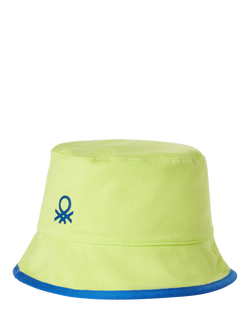 Benetton Kids' Cotton Reversible Bucket Hat, Lime