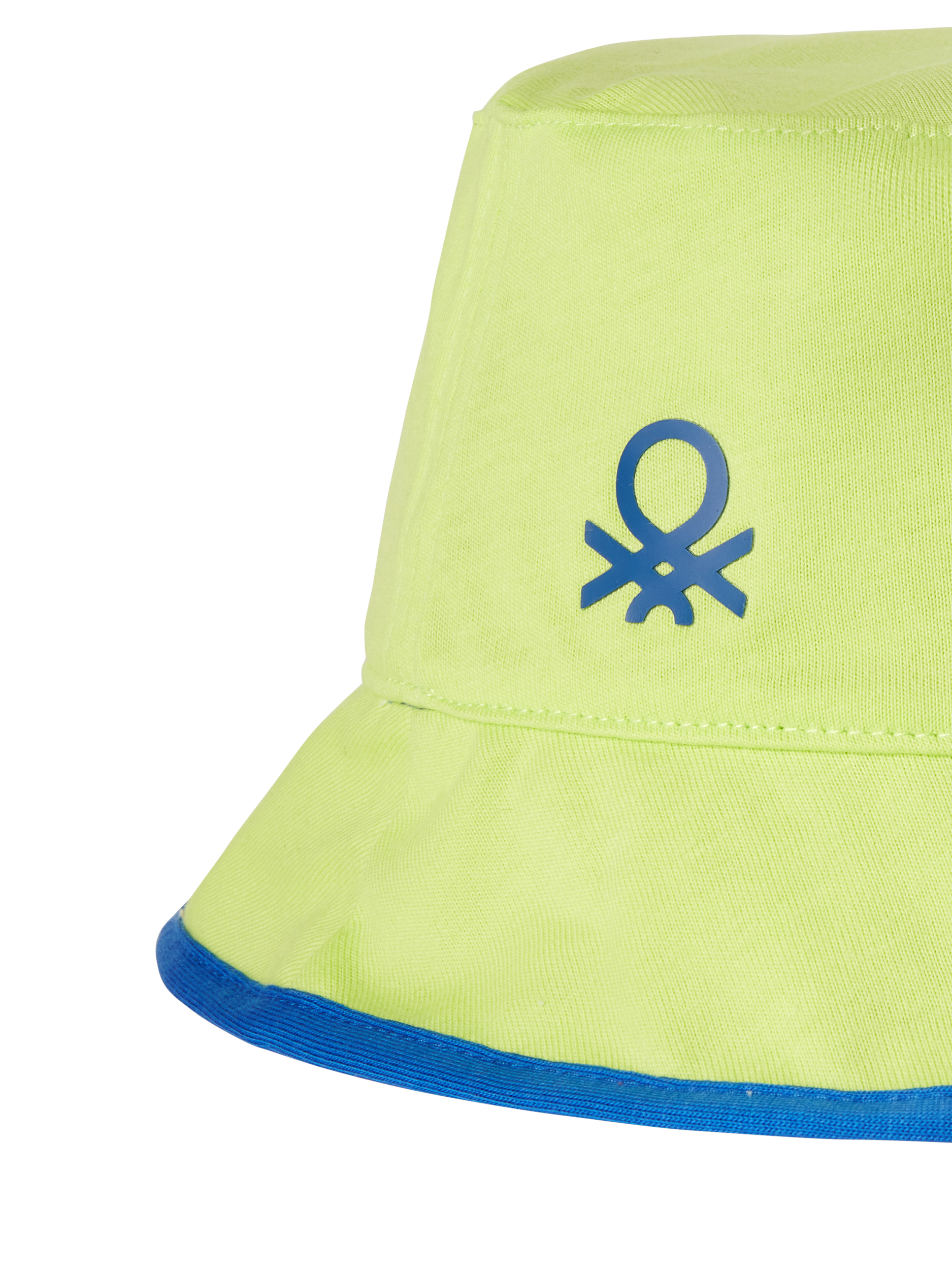 Product image 3 of 3, which shows Benetton Kids' Cotton Reversible Bucket Hat, Lime, 12-24 months