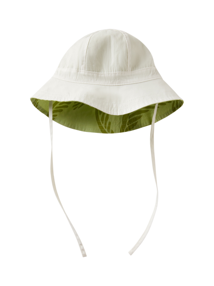 Benetton Baby Cotton Reversible Sun Hat, Light Green, Light Green